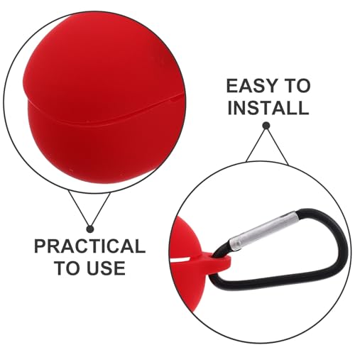 Vaguelly Silicone Charging Case Cover Sleeve for Buds Earbuds, Protective Earphone Holder with Keychain, Red Earbud Accessory for Travel and Daily Use