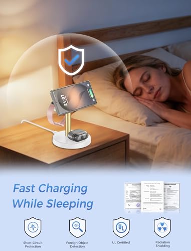 Magnetic Wireless Charger for Samsung, 3 in 1 Super Fast Charging Station Compatible with MagSafe, Phone Charger Stand for Samsung Galaxy S26 Ultra S25 Z Fold/Flip 8, Watch Ultra 8 7 6, Buds 4/3 Pro - color: WhiteGold