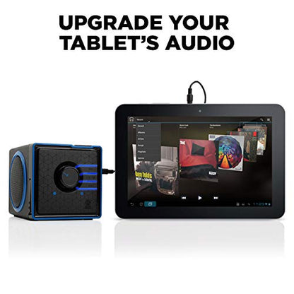 GOgroove SonaVERSE BX Wired Portable Speaker with USB Music Player - Cube Speaker with USB Flash Drive MP3 Input, 3.5mm AUX Port, Playback Buttons, Rechargeable 5 Hour Battery (Wired AUX Only)