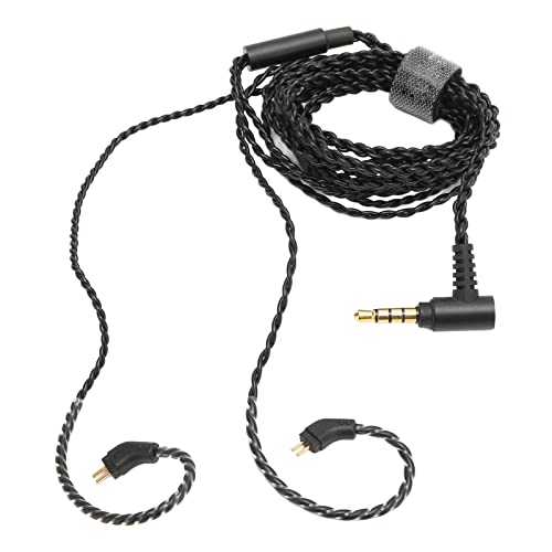 FILFEEL 0.78mm 2 Pin Earbuds Upgrade Cable with HD Mic, 3.5mm Right Angle Plug Replacement Wire for in-Ear Monitors, Enhanced Bass & Clear Calls,