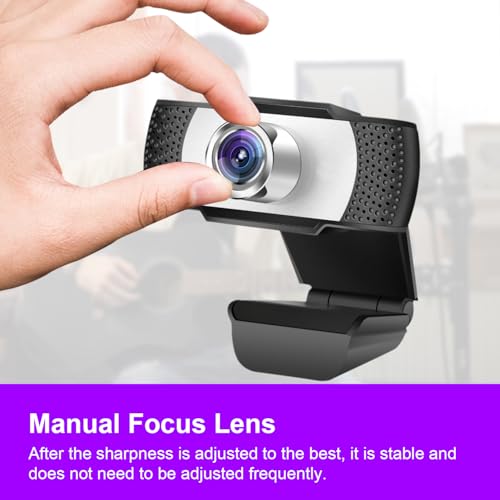 1080p Hd Webcam with Microphone, Wide Angle USB Computer Camera for Pc Mac Laptop, Plug and Play