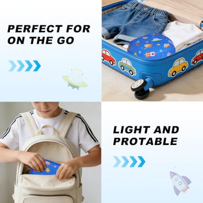 Kids Headphone Case for iClever/Acer/JBL, Space Blue(Case Only) | for iClever BTH12 HS19 BTH22 BTH20 BTH18 BTH26/JBL Junior 320/MIDOLA/JoySpark/eKids/ ADOOPE/JLab Girls Boy Kids Headphone - color: Space Print-Blue