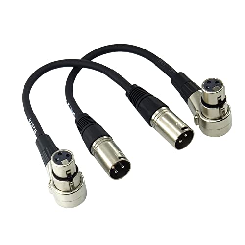 WJSTN 1FT Right-Angle XLR Female to Male Cable, XLR Audio Adapter Cord for Camera & Microphone - size: 1FT