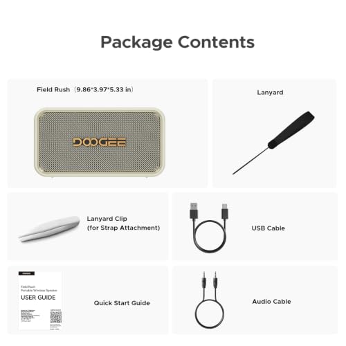 Field Rush Portable Speakers, 130W Peak Wireless Speaker with 2.1 Stereo Sound, Big Sound and Deep Bass, 28H Playtime Outdoor Speaker, IP67 Waterproof, TWS Pairing EQ Modes for Home/Party/Beach White - color: White