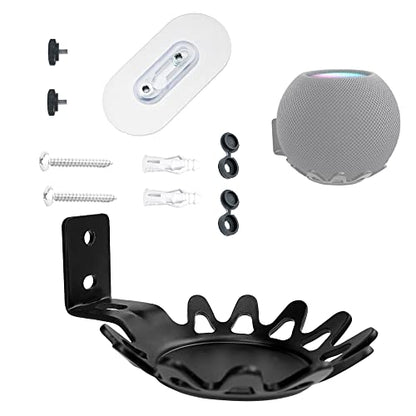 Wall Mount Bracket for Homepod Mini (Drill Free,Sturdy Metal,Enduring Paint Finish,Easy Install on the wall,Compatible with Homepod Mini,Single pc,Black) - color: Black, size: Single pc