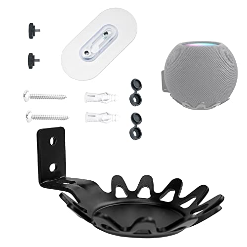 Wall Mounts Brackets-Pair Set for Homepod Mini (Drill Free,Sturdy Metal,Enduring Paint Finish,Easy Install on The Wall,Compatible with Homepod Mini,Pair Set Include 2 PCS,Black) - color: Black, size: Pair Set