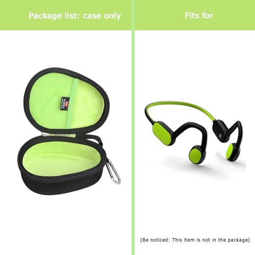 FBLFOBELI Kids Headphone Case for BAICLUD/Mehomeli/JusTalk/iClever/LOBKIN | Hard EVA Shell, Kids Bluetooth Air Conduction Open Ear Headphones Case, Shockproof & Water-Resistant, Green - color: Green