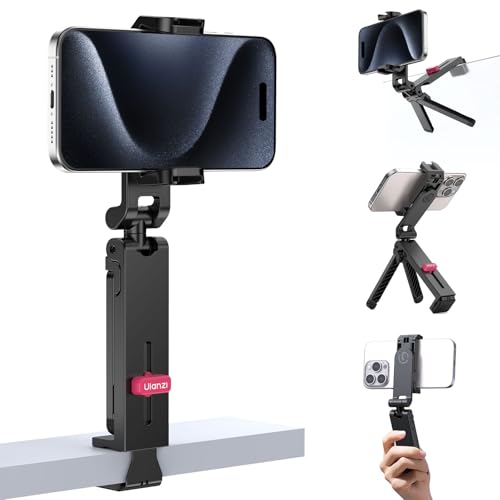 ULANZI MA89 2025 Foldable Airplane Phone Holder Mount, 360° Rotation Airplane Travel Essentials, Long Flight Must Haves Phone Tripod Stand for Flying, Home, Office Travel Gift for Content Creator