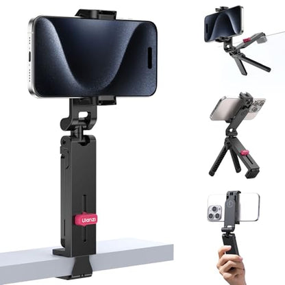 ULANZI MA89 2025 Foldable Airplane Phone Holder Mount, 360° Rotation Airplane Travel Essentials, Long Flight Must Haves Phone Tripod Stand for Flying, Home, Office Travel Gift for Content Creator