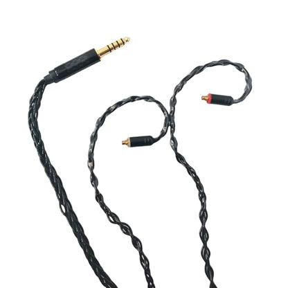 HiFi in Ear Earphone Replacement Cable 8 Core Silver Plated Copper Upgrade Earphone Cable for Shure SE315 SE846 SE425 TIN Audio T2 Pro T3(Black, MMCX 4.4MM) - size: MMCX 4.4MM