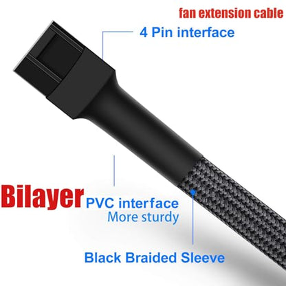 10.6" pwm Fan Extension Cable，4 pin Fan Extension Cable，Cable Extension pc，PC Fan Extension Cable, PWM Fan Extension Cable, PWM Extension Cable(10.6"（27cm） 5pcs) - size: 10.6"（27cm）5pcs