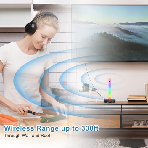 Bluetooth TV Headphones with RF Transmitter Headset Stand