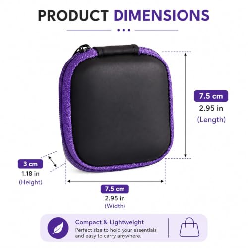 Square EVA Hard Shell Case, Mini Portable Organizer Pouch for Earbuds, Earplugs, USB Cables, Coins, Keys and Small Electronics Black - color: Black