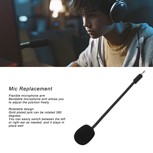 Game Mic Replacement for Gaming Headsets, Noise Cancelling Sponge, Adjustable Microphone Arm, 2.5mm Detachable Boom Microphone