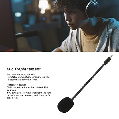 Game Mic Replacement for Gaming Headsets, Noise Cancelling Sponge, Adjustable Microphone Arm, 2.5mm Detachable Boom Microphone