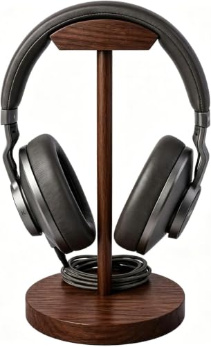 Headphone Stand Nature Wood Headset Hanger Mount Hook Gaming Holder Desktop Earphone Artful Functional Stand for All Headsets with Solid Wooden Base - style: Walnut Wooden