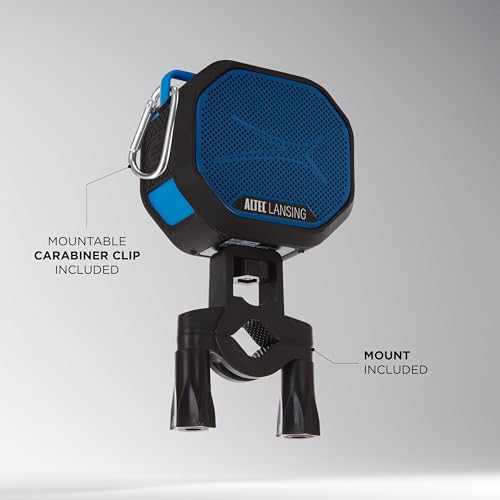 Altec Lansing HYDRATREK Magnetic Bluetooth Speaker, Waterproof IP67, 5W RMS Output, True Wireless Pairing, USB-C Quick Charge, 3.7V 400mAh Battery, Voice Assistant, Perfect for Any Adventure - color: Black/Royal Blue