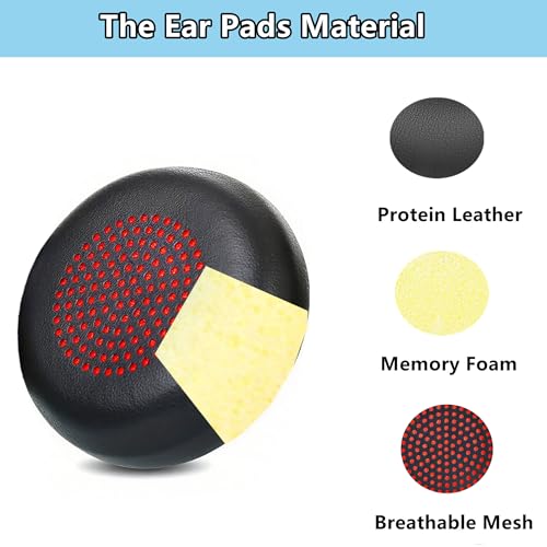 Savi 8220 Earpads Replacement for Plantronics Savi 8210/8220/ 8200 Headset | Ear Pads Cushions Protein Leather High-Density Foam - Black