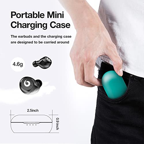 X9 Wireless Earbuds Bluetooth 5.3 Headphones Waterproof Stereo Earphones in Ear Touch Control with Microphone Headset with Deep Bass for Sport, Gaming and Running (Green-Gray) - color: Green