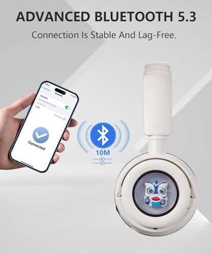 Wireless On-Ear Headphones Bluetooth with Microphone, Lightweight Foldable Wireless Headphones Built-in LED Lights, FM Radio, Micro SD/TF Slot for Travel Home, Blue Q9M - color: SeaBlue