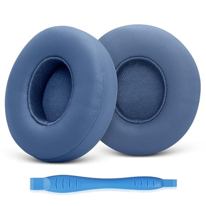 GEVO Ear Pads Replacement for Beats Solo 4 Wireless On-Ear Headphones, Earpads Ear Cushions for Solo 4 with Soft Protein Leather, Stronger Adhesive Backing (Slate Blue) - color: Slate Blue