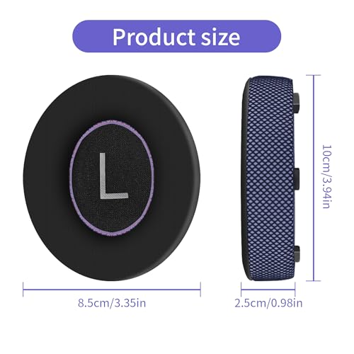 Upgraded Replacement Ear Pads for Bose 700 Noise Cancelling (NC700) - Cooling Gel Replacement Ear Pads, Ice Silk Fabric Memory Foam, Added Thickness, Extra Durable Ear Cushions–Black/Purple - color: Black/Purple