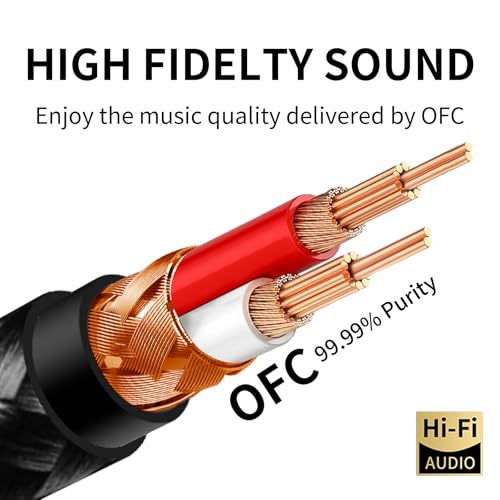 Phono Cable with Ground 6.56ft - RCA/Turntable Cable with Ground - size: 6.56ft/2m