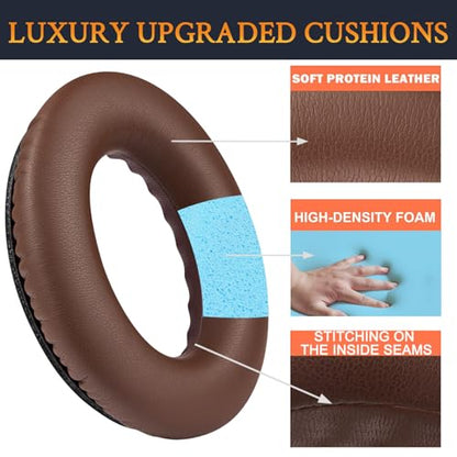 Replacement Earpads Cushions for Bose QuietComfort 35 (QC35) & Quiet Comfort 35 II (QC35 ii) Headphones, Ear Pads with Softer Leather, Noise Isolation Foam, Added Thickness (Coffee) - color: Coffee