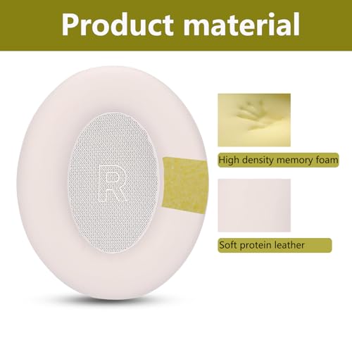 Replacement Ear Pads, Compatible with Bose QuietComfort Ultra Headphones. New Soft Protein Leather Combined with high-Density Memory Foam, Replacement Ear Pads 1 Pair (pinkwhite) - color: pinkwhite