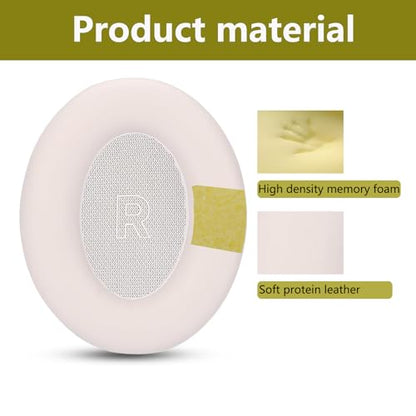 Replacement Ear Pads, Compatible with Bose QuietComfort Ultra Headphones. New Soft Protein Leather Combined with high-Density Memory Foam, Replacement Ear Pads 1 Pair (pinkwhite) - color: pinkwhite