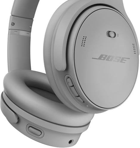Bose QuietComfort Headphones Bundle with Fast Charger - Wireless Bluetooth Over-Ear Noise Cancelling Headphones with Mic, USB-C Charging, Deep Bass, Up to 24 Hours Playtime (Moonlight Grey) - color: Moonlight Grey