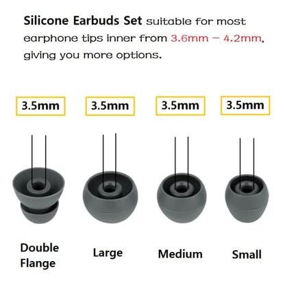 Replacement Ear Buds Ear Cap Silicone Eartips Compatible with Beats Flex、Compatible with Prowerbeats pro, 4 Pairs,Gray - color: color3