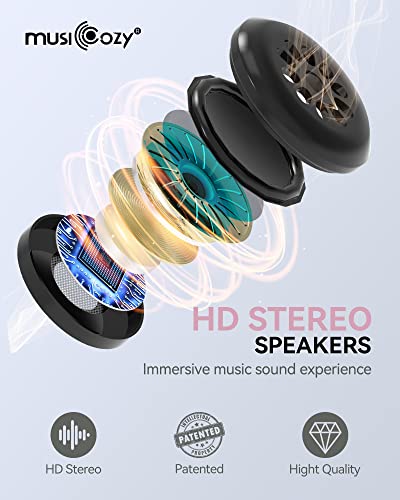 MUSICOZY Sleep Headphones Bluetooth 5.4 Sleep Mask with HD Sound | Breathable Flat Design with Cooling Lining, Washable Headband, 14 Hours Playtime for Travel Meditation Relaxation Gifts - color: Rose Pink
