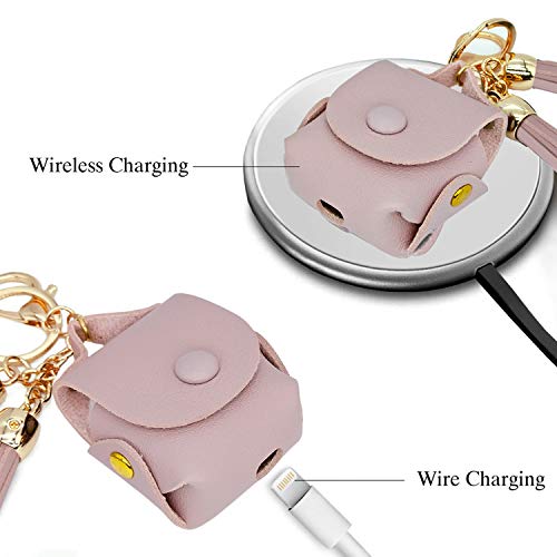 MODOS LOGICOS Charging Case Cover for Apple AirPods, PU Leather Case with Tassels - TaroPurple - color: TaroPurple(PU)