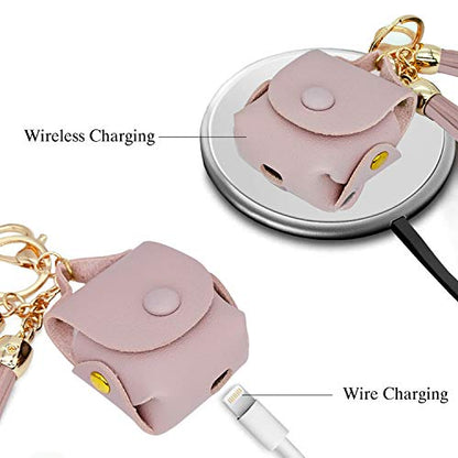 MODOS LOGICOS Charging Case Cover for Apple AirPods, PU Leather Case with Tassels - TaroPurple - color: TaroPurple(PU)