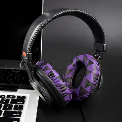 SOULWIT Replacement Earpads for Sony MDR-7506 MDR-V6 MDR-V7 MDR-CD900ST Monitor Headphones, Ear Pads Cushions with Softer Protein Leather, High-Density Foam - Purple Black - color: Purple Black