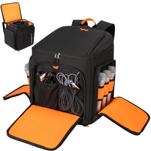 Carrying Case Travel Speaker Backpack Fit for Bose S1 Pro/S1 Pro+ | Portable Bluetooth Speaker Carrying Bag Featuring Accessory Pockets and Headphone Compartment, Holds 6 Microphones