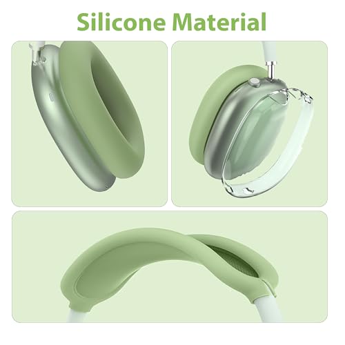 Aiivioll 3-in-1 Headphone Cover for AirPods Max, Anti-Scratch and Sweatproof Ear Pad/Ear Cup/Headband Covers Protector (Green) - color: Green