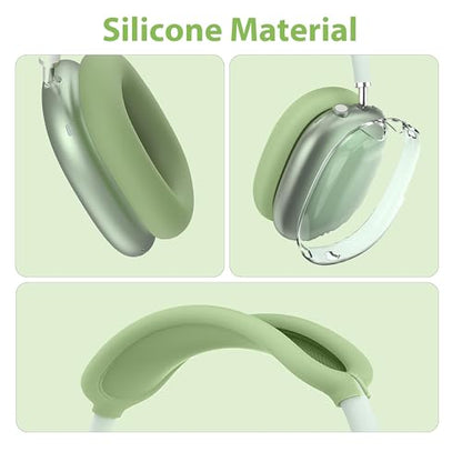 Aiivioll 3-in-1 Headphone Cover for AirPods Max, Anti-Scratch and Sweatproof Ear Pad/Ear Cup/Headband Covers Protector (Green) - color: Green