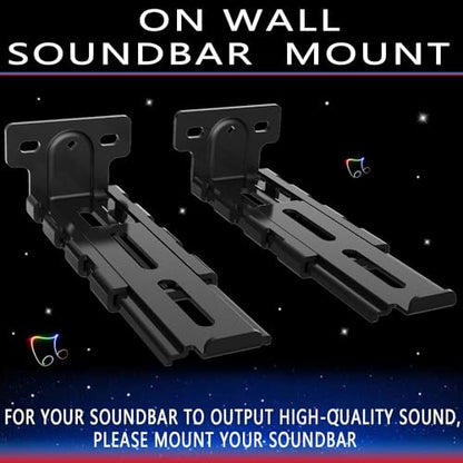 Soundbar Wall Mount Bracket Universal Soundbar Mount Shelf Depth Adjustable (3.65"-6.65") for Bose, Samsung, Vizio, LG, Dolby Atmos Soundbars (Black: V01_Pro) - color: Black: V01_Pro