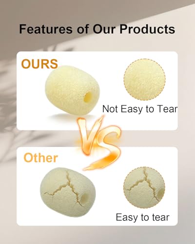 Mini Foam Mic Windscreen Covers for Headset Microphones, 20 Pack Skin | Replacement Soft Foam Windshields, Universal Fit Most Headset Lavalier Mics, Wind Noise Reduction Foam Windscreen Caps