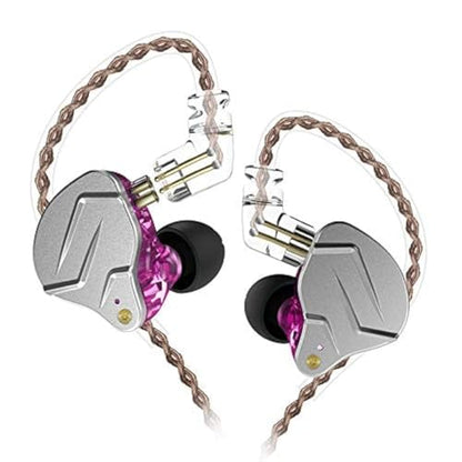 KZ ZSN Pro Dual Drivers 1BA 1DD in Ear Earphones HiFi Power Bass Earbuds Headphones High Clarity Sound Wired Earphones with Detachable Cable for Audiophile Musician - color: ZSN Pro-purple, size: No Mic