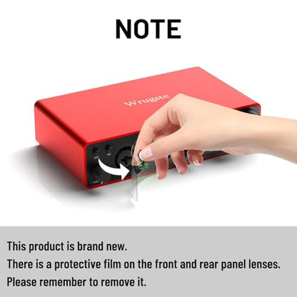 USB Audio Interface, 2-In-2-Out USB-C External Sound Card, 24Bit/192kHz 48V Phantom Power Zero-Latency Monitor for Podcast Live Stream Vocal Guitar Recording