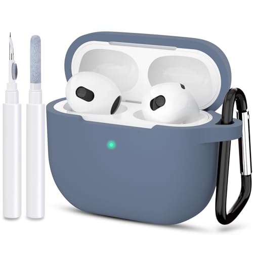 Compatible with AirPods 3 Case, Protective Silicone Cover for AirPods 3rd Generation Case 2021, Wireless Charging - Lavender Grey - color: D-Lavender Grey