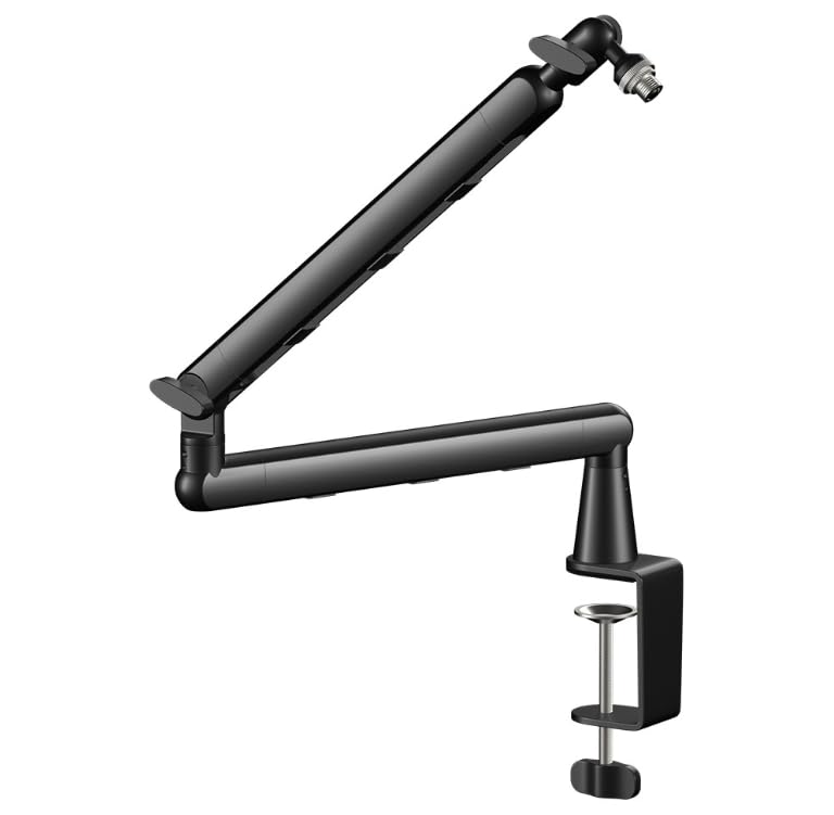 Rode PodMic Dynamic Broadcast Microphone Bundle with StreamEye Lowpro Boom Arm and 10-Foot Balanced XLR Cable — Cardioid XLR Studio Mic for Podcasting, Live Streaming, Voice Over, Broadcasting