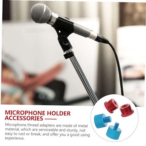 4-Pack Microphone Stand Adapter Set U-Shaped Mic Holder 3/8 Female to 5/8 Male Thread for Boom Arm and Mic Stands Sturdy Screw Mount for Studio Recording