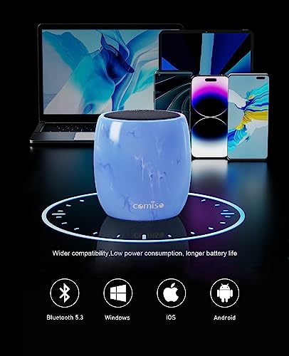 comiso Small Bluetooth Speaker, IPX7 Waterproof Speaker with Robust Bass - color: Sky blue