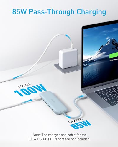 Anker USB C Hub, 5-in-1 USBC to HDMI Splitter with 4K Display - color: Blue