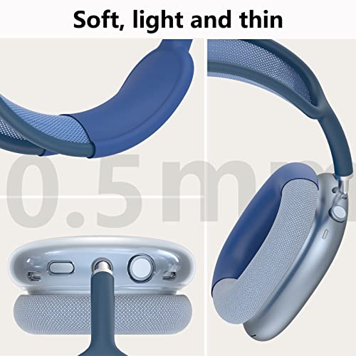 Silicone Case Cover for AirPods Max Headphones 2/1 (2026/2020) (Blue) - color: Clear Blue-T