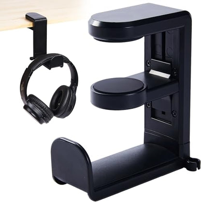 Headphone Stand for Desk - Clamp-On Headset Holder with 360° Rotating Hook